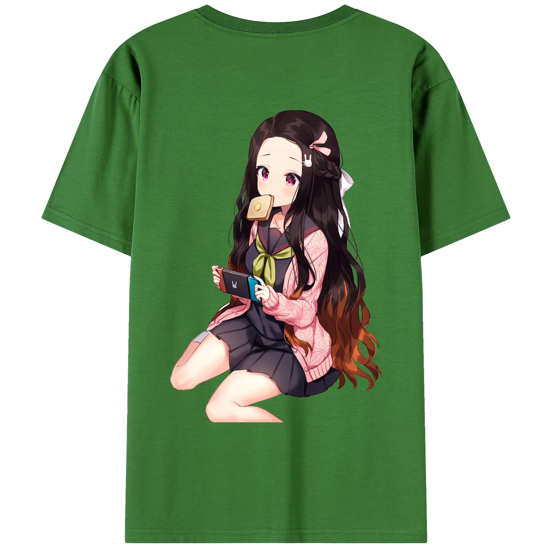（画像用） 鬼滅の刃（きめつのやいば）竈門 禰󠄀豆子／かまど ねずこ Kamado Nezuko レディース半袖Tシャツ(バックプリント)